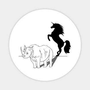 Rhino with unicorn shadow Magnet